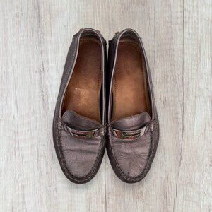 Coach Nola Leather Driving Loafers Metallic Brown Slip On Moccasins Comfort 6